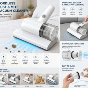 Cordless Dust & Mite Vacuum Cleaner | مكنسة لاسلكية لإزالة الغبار وعث السرير