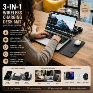 4 in 1 Laptop Sleeve with Wireless Charging | حقيبة لاب توب 4 في 1 مع شاحن لاسلكي