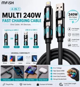 4 in 1 Multi USB Charging Cable | كابل شحن متعدد 4 في 1