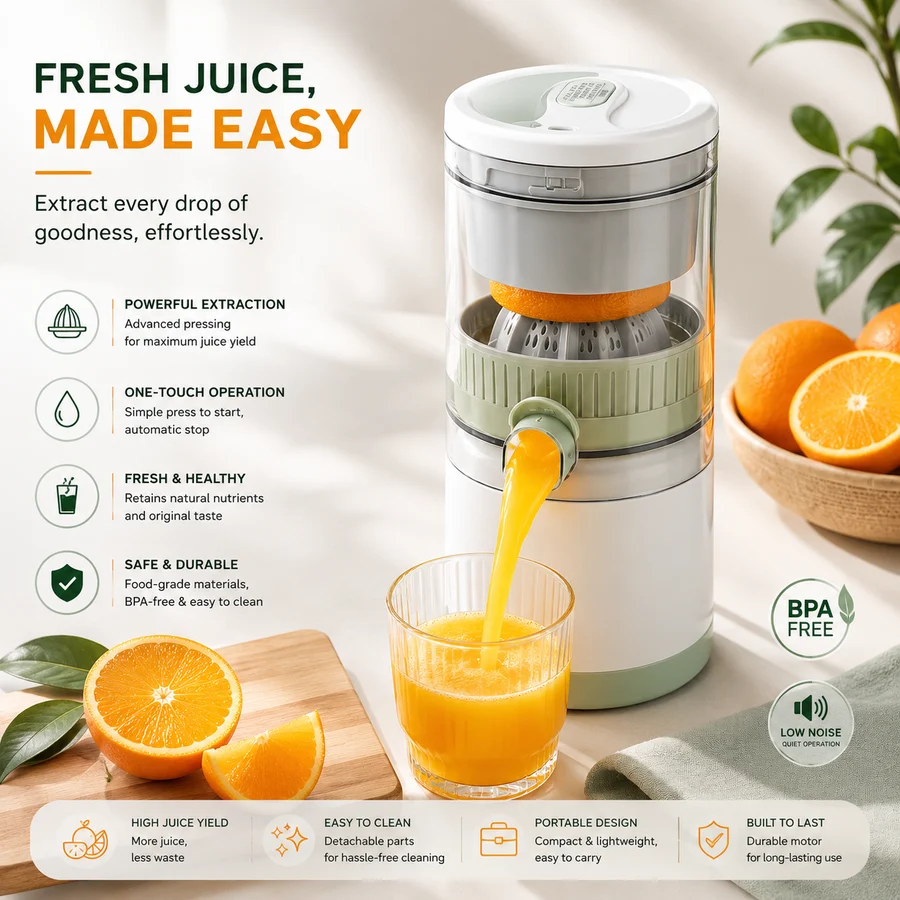 Portable USB Rechargeable Electric Juicer | عصارة الفواكه الكهربائية المحمولة القابلة للشحن عبر USB
