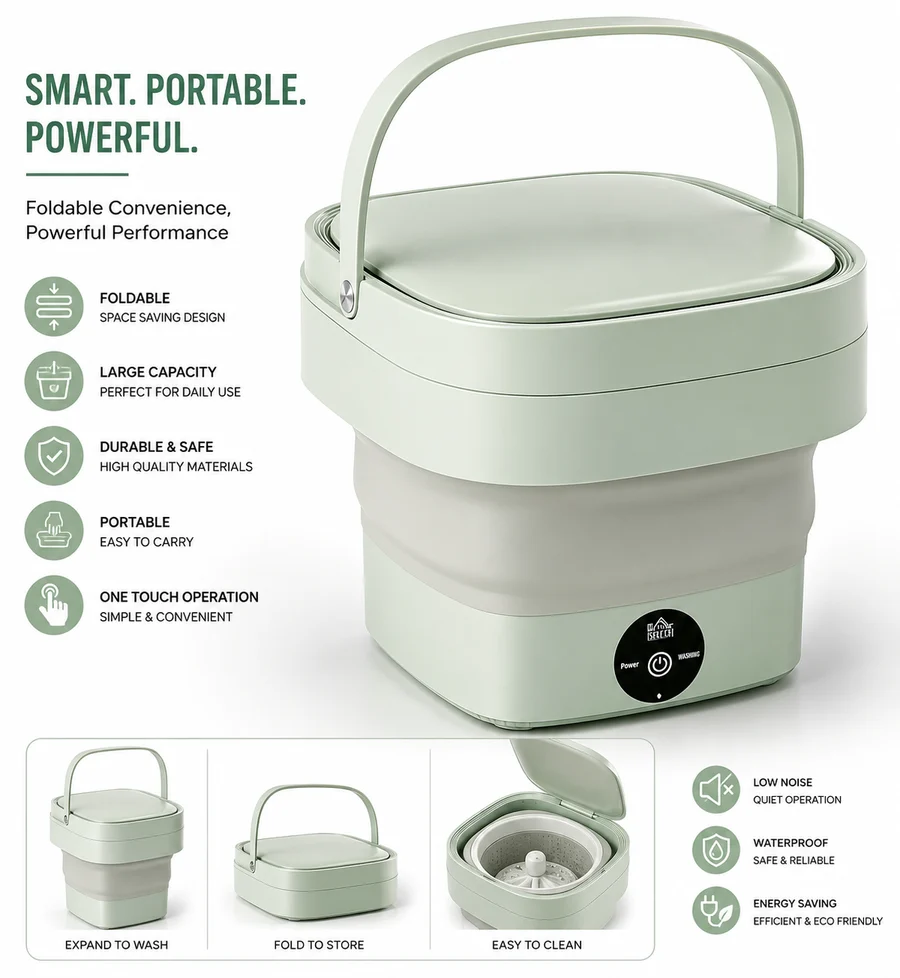 Foldable Mini Washing Machine | غسالة الملابس الصغيرة القابلة للطي